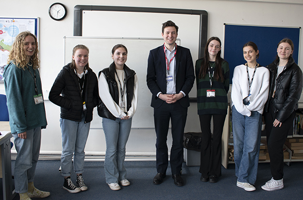 Mr Mangnall with students